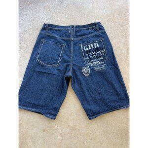 Vintage Kani Gold Mens Denim Baggy Hip Hop Shorts Size 38 D4
